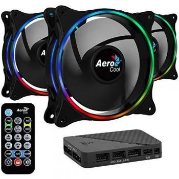 Lot de 3 Ventilateurs de boitier AeroCool Eclipse 12 Pro RGB 12cm