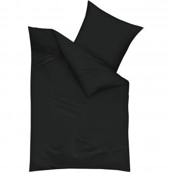 Kaeppel G-130006-40D1-VA97 - Juego de funda nórdica de raso, 2 piezas, 1 x 80/80 + 1 x 135/200 cm, color negro