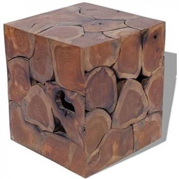 vidaXL Solid Teak Wood Stool