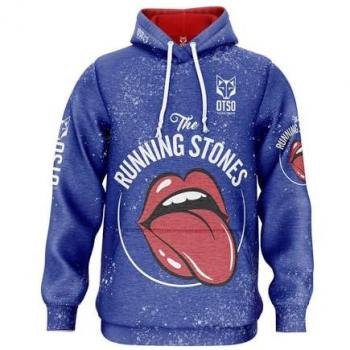 Sudadera con capucha Otso Running Stones azul marino rojo - L