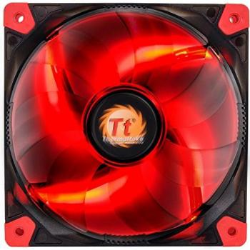 Thermaltake Luna 12 LED - Ventilador con Sistema de Montaje Anti vibración, Color Negro y Rojo