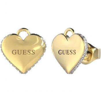 Pendientes Guess Falling In Love JUBE02231JWYGT-U para Mujer de Acero Inoxidable Dorado con Circonitas en Forma de Corazón