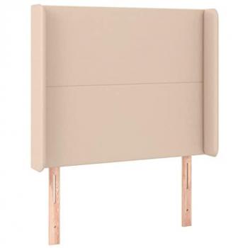 Cabecero con orejas cuero sintético capuchino 93x16x118/128 cm
