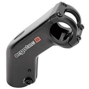 Potencia Ergotec Barracuda 31.8 mm, Aluminio, Inclinación de 45°, Longitud 90 mm, Homologación Nivel 6, Color Plateado