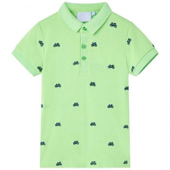 Polo infantil verde neón 128