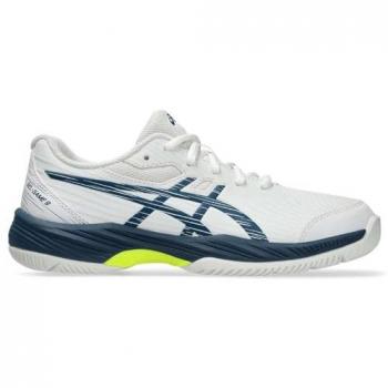 ASICS Gel-Game 9 GS Zapatillas de Tenis para Niños - Blanco/Azul Mako, Talla 38