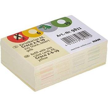 Han 9811 - Fichas para archivador CROCO 2-6-19, color amarillo