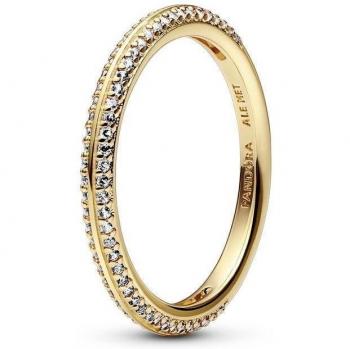 Anillo en Pavé Pandora ME chapado en oro de 14K con circonitas cúbicas, talla 60