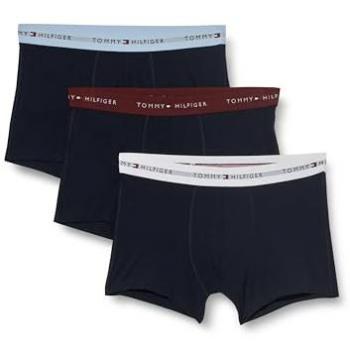 Tommy Hilfiger Men's 3-Pack Stretch Cotton Boxer Trunks with Logo Waistband - Navy/Red/White - Size M