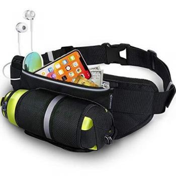 MYCARBON Cinturón de Correr para Botellas de Agua Bolsa Deportiva Riñonera Impermeable Running con Bandas Reflectantes Multi-Capa Alta Capacidad para Deportes Gimnasio para Móvil de 7.5 Pulgadas
