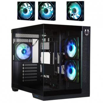 Gabinete PC BitFenix Triton Cube ATX Negro Cristal Templado USB-C y A-RGB