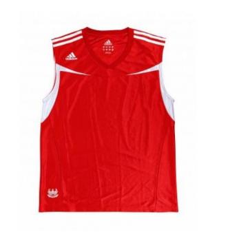 adidas Camiseta de Boxeo Caballero, Rojo/Blanco, XL