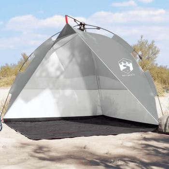 Tienda de playa impermeable apertura rápida vidaXL color gris y celeste