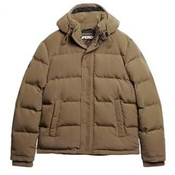 Chaqueta Puffer Acolchada con Capucha Everest Marrón para Hombre Talla XXL