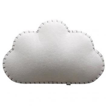 Buokids Aplique Nube, Fibra de Políester, Hilo de Coser Gris, 53 x 8 x 34 cm