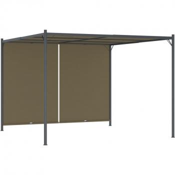 Mole Gazebo de jardín con techo retráctil 3x3 m 180g/m² Gris Topo