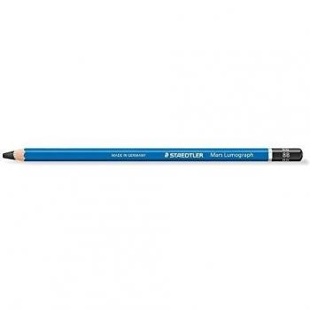 Staedtler - Lote de 6 lápices de papel Mars Lumograph 100 minas de 2 mm, azul 7B