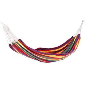 Outsunny Hamaca para Colgar 210x150 cm Color Morado para 2 Personas para Playa Piscina Jardin Camping 70% Algodon