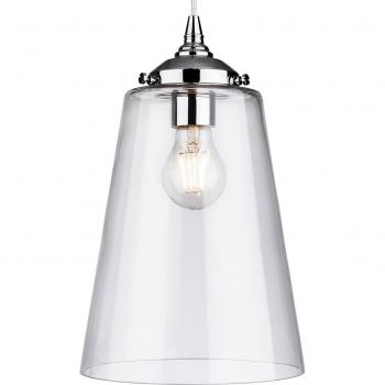 Lámpara colgante Sevilla Cromo Cristal Transparente 1 Bombilla E27 33cm