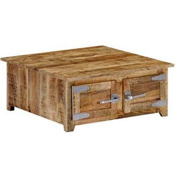 Solid Mango Wood Square Coffee Table 27.6x27.6x11.8