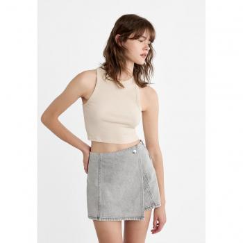 Stradivarius Crossover Denim Skort Pearl Grey Size 10 and Size 14