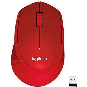 Logitech M330 SILENT PLUS Ratón Inalámbrico, 2.4GHz, Nano Receptor USB, Seguimiento Óptico, Resolución 1000 dpi, Batería de 2 Años, Compatible con PC, Mac, Portátil, Chromebook - Rojo