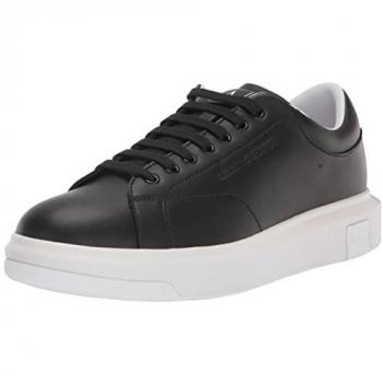 Zapatillas Armani Exchange para hombre, color negro, piel, con cordones