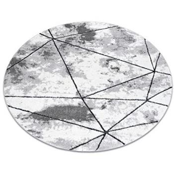 Alfombra Moderna Cozy Polygons Geométrica Triángulos Estructural Dos Niveles Vellón Gris Círculo 200 cm