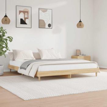 Estructura de cama madera contrachapada roble Sonoma 120x200 cm sin colchón
