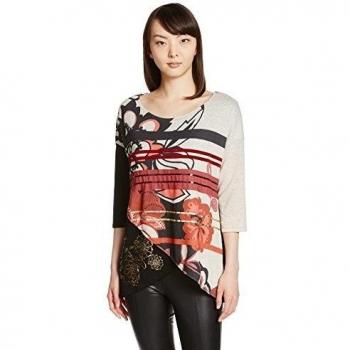 Desigual TS_Loli, Maglia a Maniche Lunghe para Mujer, Rojo