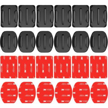 Neewer 24 Piezas Pegatina Adhesiva Almohadilla para Casco - 12 Monturas Planas y 12 Planas para GoPro Hero 6 5 4 3+ 3 2 SJ4000 5000 6000 DBPOWER AKASO APEMAN Rollei Lightdow y Sony Sports DV y Más
