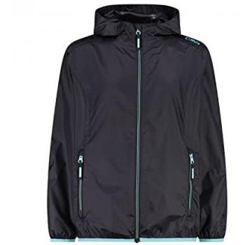 CMP Girls' Softshell Rain Jacket with Fixed Hood - Gray, Size 116