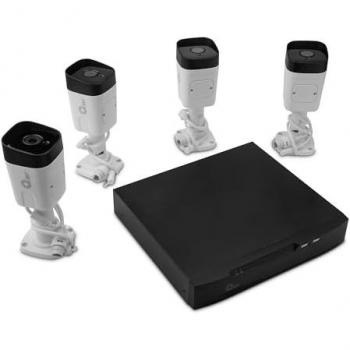 Kit de Seguridad Qian 4 Cámaras IP WiFi PoE con NVR 1TB y 8 Puertos - Detección de Movimiento, Visión Nocturna, HDMI 3840x2160, VGA 1920