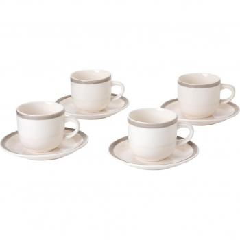 Conjunto de 4 elegantes tazas con platillos Octave para disfrutar en casa