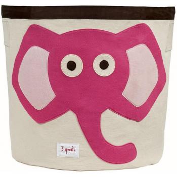 3 Sprouts - Cesta de lona - Cesta de lavandería y juguetes para bebés y niños, Elefante