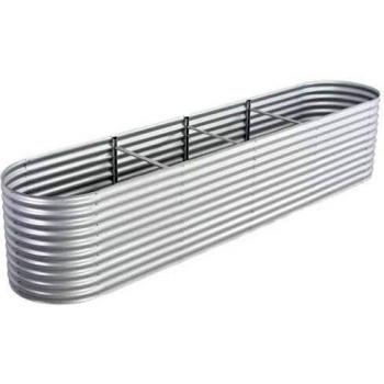 vidaXL Arriate de Acero Galvanizado 400x80x81 cm Plateado Macetero Plantador