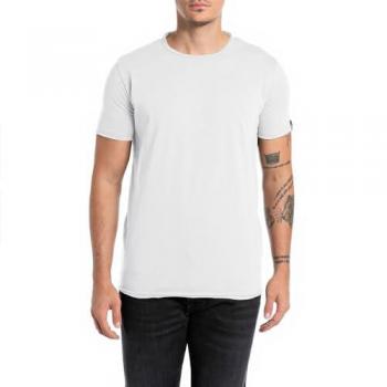Camiseta de Hombre Replay de Cuello Redondo y Manga Corta Blanca L