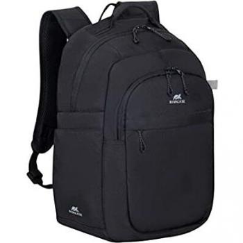 RivaCase® Mochila de moda, pequeña mochila para portátil para hombre y mujer, mochila urbana para tablet de hasta 14 pulgadas, mochila impermeable para trabajo y ocio / 16 l, Negro , 16 L