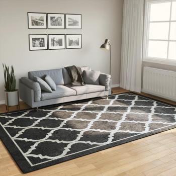 Alfombra antideslizante blanca y negra 190x300 cm lavable