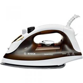 Bosch TDA2360 QuickFilling - Plancha de vapor para ropa, 2.000 W, golpe de vapor 80 g, base Inox Glissèe, marrón y blanco