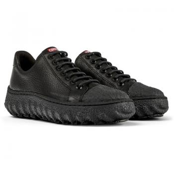 Camper Ground Men's Casual Shoes - Black Smooth Calfskin, Size 45