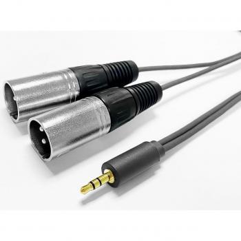 Cable de Audio Vivolink 3.5mm a 2 XLR Macho - 15 m, Alta Calidad