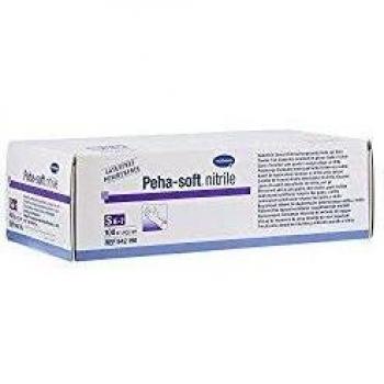 Guantes Desechables de Nitrilo Peha-Soft, Sin Polvo, Talla Pequeña S (6-7), 100 Unidades