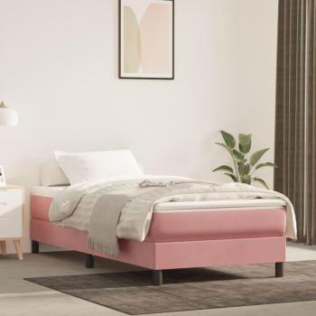 Colchón de muelles ensacados terciopelo rosa 90x190x20 cm Vidaxl Rosa