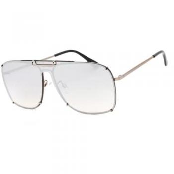 Guess Men's Shiny Light Ruthenium Sunglasses GF0240-14C, One Size Black Metal