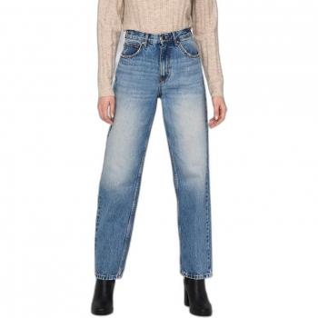 Jeans recto de mujer Only Robyn de alta cintura en azul medio W32 L30