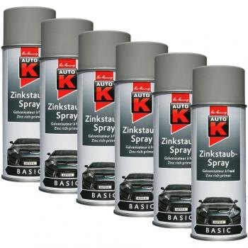 6 x kwasny 233 054 Auto de K Basic de polvo de zinc de spray gris Zinc Spray 400 ml