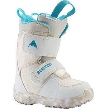 Burton Botas de Snowboard Mini Grom - Botas de snowboard para niños, diseño ligero y cómodo, cierre sencillo, suela duradera, ajuste fácil para pies en crecimiento, color blanco
