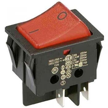 Bachmann 924.099 Two-Pole Illuminated Rocker Switch, 16(8)A 250V