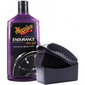 Meguiar 's Meguiars Endurance High Gloss Neumáticos Gel brillante brillo Neumáticos Neumáticos Cuidado 473 ml & Tyre Dressing Esponja Trabajos Esponja